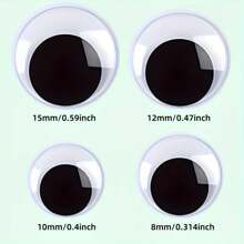 300/500/1000 Mắt Googly Tự Dính, 8mm -15mm Màu Đen Ngọ nguậy Mắt Googly Có Tự Dính Mắt Ngọ Tự Dính Đen Trắng Mắt Googly Tròn Nhựa Màu Đen Mắt Ngọ nguậy Tự Dính Để Trang Trí Đồ Thủ Công 8mm 10mm 12mm 15mm - Đen và trắng - Xem 3
