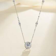 Vòng cổ trái tim đập bằng bạc 925 Moissanite 0,5ct dành cho nữ, thiết kế thủ công sang trọng - 0,5ct - Xem 4