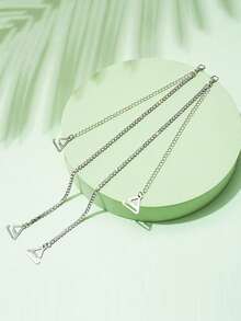 1pair Bra Strap Shoulder Belt With Metal Rhinestone Decoration, Adjustable Sparkling Underwear Accessory - Silver - View 8