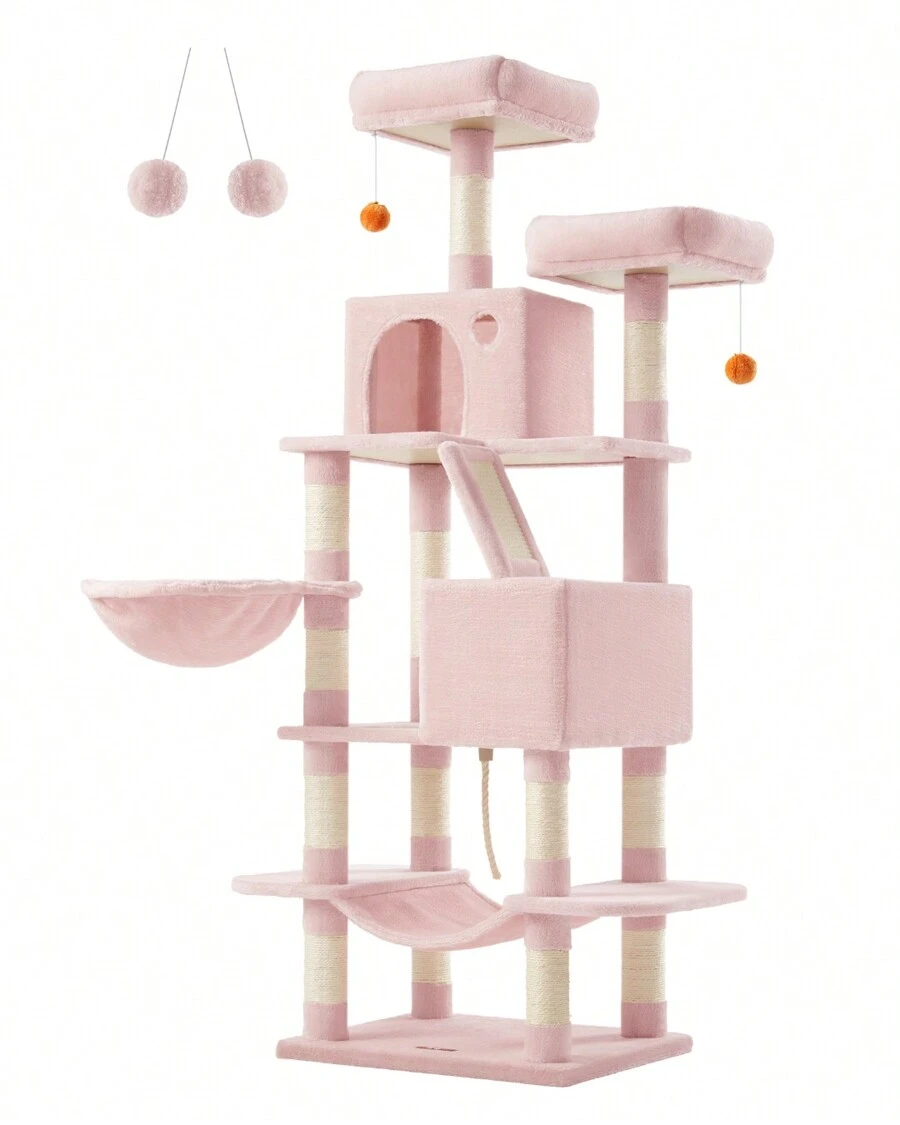 Feandrea Cat Trees & Condos - 粉色 - 查看 1
