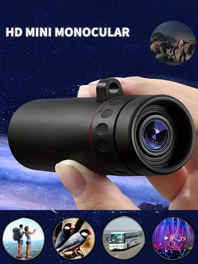 1 件 3.62*1.18 英寸迷你袖珍高清放大单筒望远镜，（可选附加三脚架/手机夹）非常适合户外活动，为您带来出色的光学性能，也是一份完美的礼物。这款 3.6 英寸高倍望远镜适用于各种户外场景，如旅行和狩猎、露营、登山、徒步旅行和观鸟。它具有变焦光学功能，可为您提供清晰细致的图像，是摄影礼物的绝佳选择。