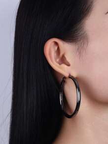 1 Pair Women's Punk Simple Iron Geometric Hoop Earrings, Essential Party & Daily Wear Jewelry, Suitable For All Seasons - Earrings - View 8