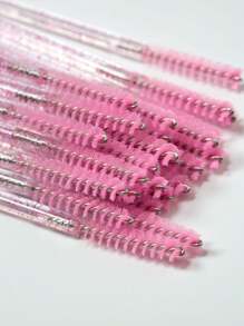 25 pièces Brosse à mascara jetable, brosse à sourcils en cristal, applicateur de mascara, outil d'extension de cils avec tête de brosse étroite et longue, convient pour l'extension de cils