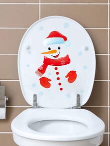 1piece  Toilet Sticker  Christmas Bathroom Decor - B - View 2