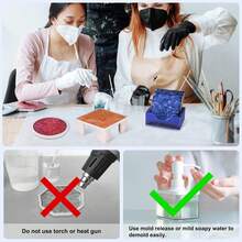 18 件硅胶杯垫树脂模具，带圆形、方形、八角形支架模具的杯垫模具，适用于环氧树脂、DIY 艺术工艺杯垫 - 白色 - 查看 6