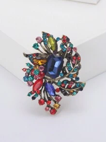 1Pc Fashionable And Luxurious Crystal Glass Brooch Suitable For Daily Wear By Women