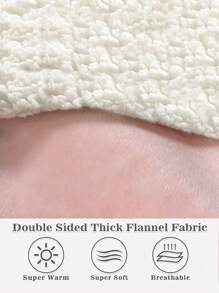 1 Pcs Sherpa Wearable Blanket Hoodie, Oversized Sherpa Fleece Sweatshirt Blanket With Giant Hood Pocket And Sleeves For Adult, Warm & Cozy Blanket Gifts For Women - 粉色 - 查看 5