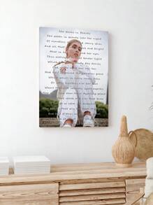 1pc Framed Custom Canvas With Quotes, Sayings, Lyrics, Text, Word Art, Personalized Gift, Custom Gallery Canvas Print With A Background Picture Gifts Birthday Graduation