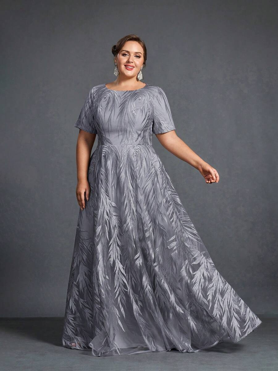 Plus Size Mother Of The Bride Dresses Elegant Dress - Grey - View 1
