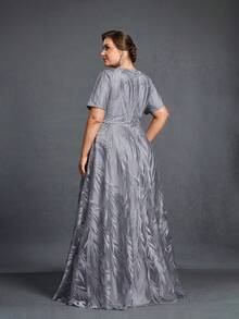 Plus Size Mother Of The Bride Dresses Elegant Dress - Grey - View 2