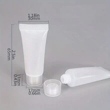 5 个 10ml 可再填充空管瓶，带螺旋盖的化妆品容器，适用于乳液、沐浴露、洗发水、洗面奶、面霜、旅行配件（实际尺寸，请参考尺寸表，第一张图片不是实际尺寸而是使用场景）