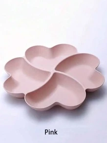 1pc Appetizer Serving Platter, Unbreakable Chip & Dip Serving Divided Plates, 4-Compartment Heart-Shaped Serving Dish Tray For Nuts, Candy, Dried Fruit, Salads, Snack Christmas Gift