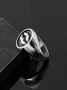 唇形“吻你”不锈钢316L男士机车戒指，铸造工艺 - 鋼色戒指 - 查看 10