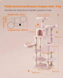 Feandrea Cat Trees & Condos - 粉色 - 查看 6