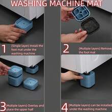 4pcs/Set Quiet And Stable Laundry Room With Anti-Vibration Pads For Washing Machine And Dryer - Protects Floors And Reduces Noise - Multicolor - View 5