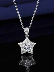 4pcs/Set Fashion Star Design Jewelry Set Including Rings, Earrings, And Necklace For Women - Silver - View 2