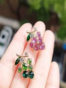 1pc Translucent Delicate Cute Grape Brooches For Cardigans, Anti-Exposure Safety Pins - Multicolor - View 9