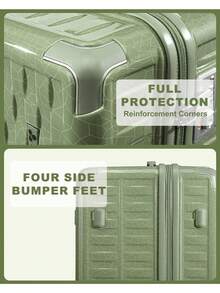 SOMAGO 24" 30" Large Suitcases Set 2 Piece Hardside Lightweight Luggage Sets PC+ABS Hardshell Traveling Suitcases With 4 Wheels TSA Lock YKK Zipper Corner Protectors - GEYAO xanh - Xem 5