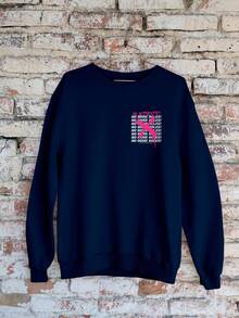 Be Authentic Print Oversid Streetwear GOLA 1173 Fluxo FX Sweatshirt Blouse - 藏蓝色 - 查看 2
