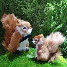 1pc Adorable Realistic Fluffy Forest Animal Squirrel Brooch - Yellow - View 1