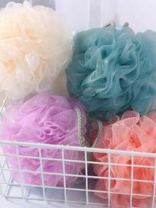 3pcs PE Foaming Bath Ball, Mixed Color Shower Loofah For Bathroom - Multicolor - View 1