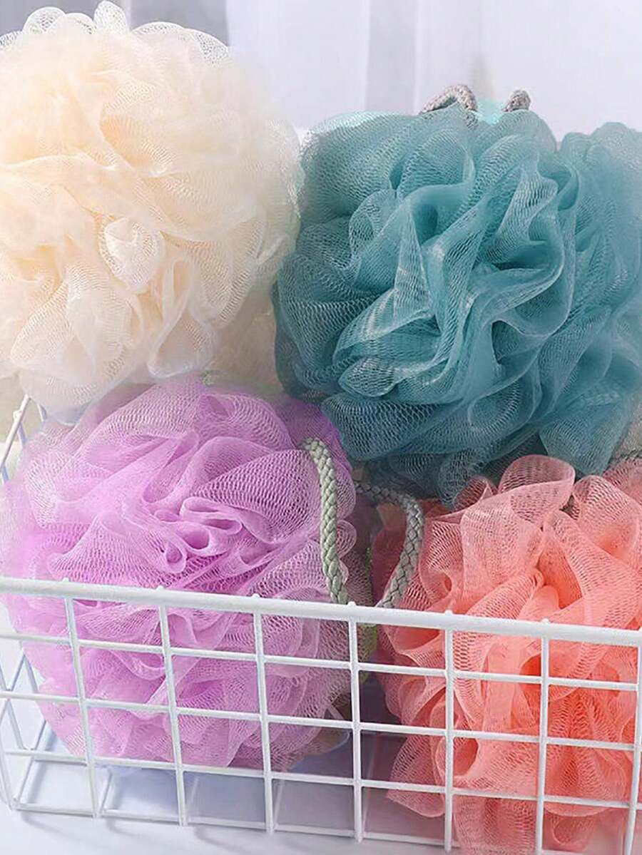 3pcs PE Foaming Bath Ball, Mixed Color Shower Loofah For Bathroom - Multicolor - View 1