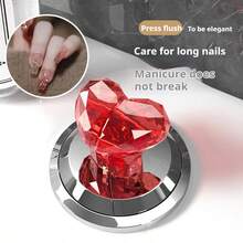 1pc 爱心马桶按压器 马桶水箱按键助手 创意彩色心形按钮冲水工具 美甲便捷辅助冲水工具 家居钻石摆件 - 彩色 - 查看 1