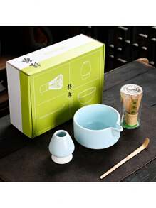1 套 4 件陶瓷和竹制抹茶打蛋器套装，包含碗、竹制打蛋器、抹茶打蛋器和打蛋器架，陶瓷旅行茶具，非常适合日式抹茶茶道、抹茶爱好者、家庭茶会、婚礼礼物、母亲节礼物、送给妈妈的礼物、送给女朋友的返校礼物 - 彩色 - 查看 17
