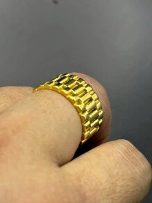 Men's Luxury Stainless Steel Ring With Gold Watch Band - 金色 - 查看 4
