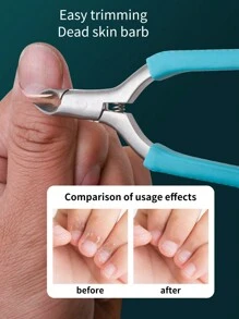 1pc Professional Stainless Steel Cuticle Nipper, Cuticle Remover Tool For Nail And Toe Nail, Nail Manicure Tool For Silicone Callus Trimmer, Nail Edge, Hang Nail Cutter, Ingrown Toenail Nipper, Nail Salon Use, Black/Blue/Pink - Multicolor - View 7