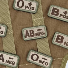 A B AB O NEG POS Tactical Military Morale Applique Hook And Loop Uniform Sticker Cloth Badge Emblem Blood Type Fastener Patches - Multicolor - View 5