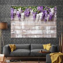 1 件木板摄影背景紫色丁香花花束木墙成人肖像照片背景派对活动装饰壁纸摄影工作室道具横幅装饰品 - 多色 - 查看 4