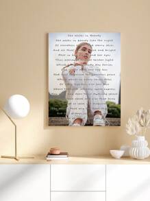 1pc Framed Custom Canvas With Quotes, Sayings, Lyrics, Text, Word Art, Personalized Gift, Custom Gallery Canvas Print With A Background Picture Gifts Birthday Graduation