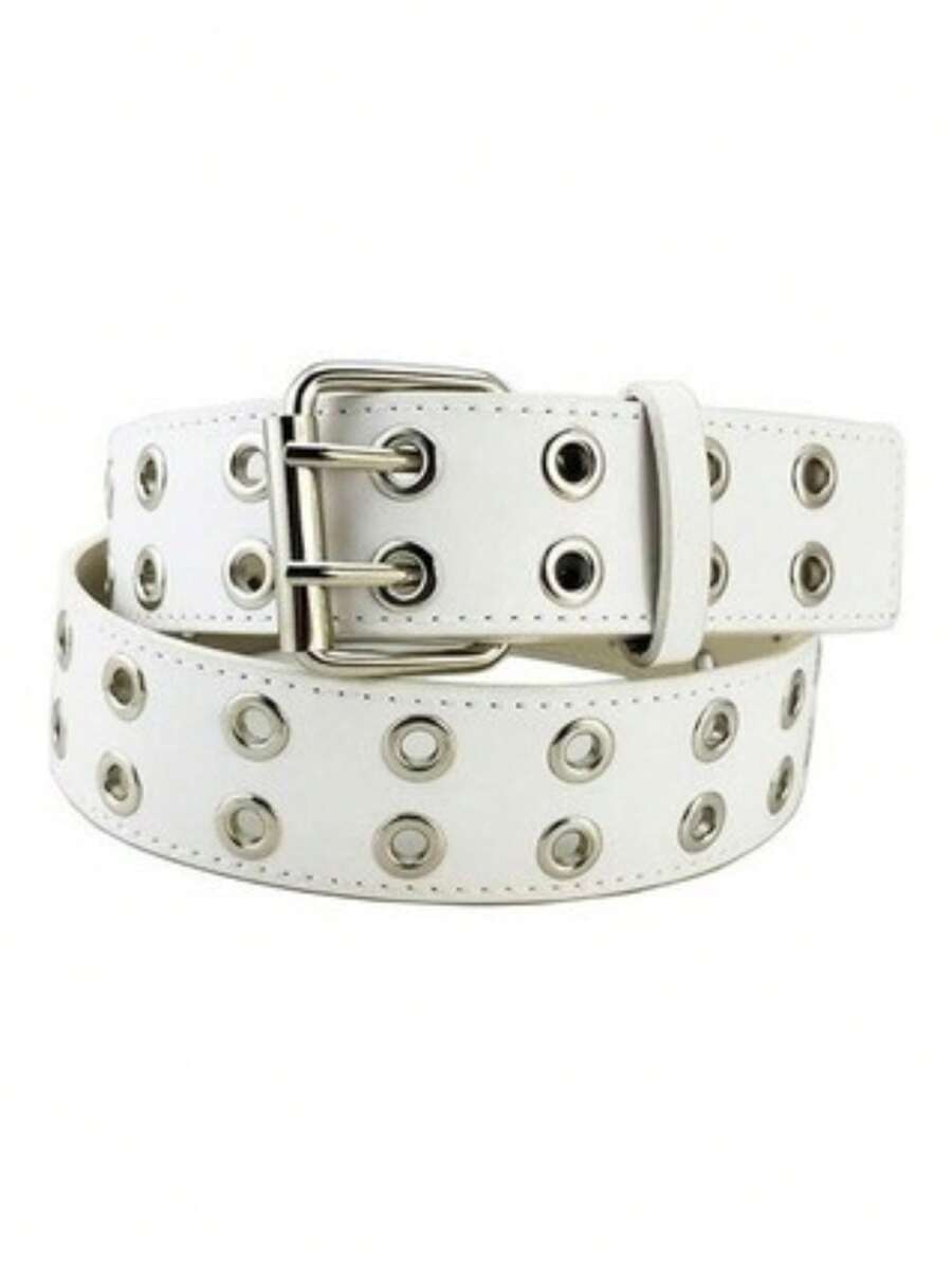 Unisex Women's Belt Punk Rock Double Pin - Wendy - 白色 - 查看 1