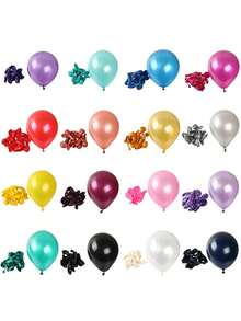 10 piezas de globos de látex brillantes de 12 pulgadas de colores para decoración de fiestas de cumpleaños y bodas, globos inflables coloridos - Multicolor - Ver 2
