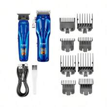 Kemei Recortadora de pelo eléctrica KEMEI Km-2217 con pantalla LED y puerto USB, set de 2 piezas