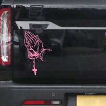 1 pieza Calcomanía pegatina decorativa de manos en oración para el exterior del automóvil - Unitalla - Ver 3