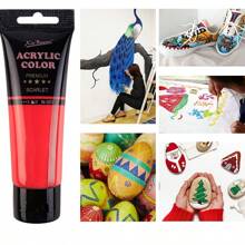 Acrylfarbe, farbstarke Pigmente (75ml/2,54oz) Acrylfarbenset, hochwertige Acrylfarben, farbstarke Pigmente, wasserfest, Acrylfarbensets für Erwachsene, Künstler und Anfänger auf Leinwand, Steinen, Holz und Stoff