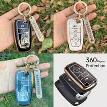 1 pieza Funda para llavero con llavero, Estuche de llave TPU con protector completo compatible con Fusion, Explorer, Escape, F150, F250, F350, F450, F550. Una bolsa de llave hermosa y de moda - Con botón ojo de gatoO - Ver 10