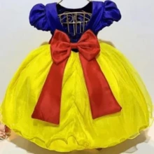 Children's Themed Party Dress Royalty Yellow And Blue Themed Birthday 345 - 芥末黃 - 查看 3