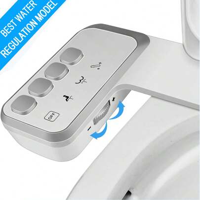 Bidet-Aufsatz für Toilette, nicht-elektrisch mit Dual-Düsen Hygiene-Bidet, selbstreinigend und mit einstellbarem Wasserdruck für Vorder- und Rückenwäsche, bester Wassereinstell-Stil