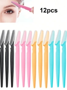 Set de 3/12/36 piezas de afeitadora, recortadora de vello facial y corporal con cubierta para mujeres, set de herramientas de maquillaje, afeitadora de cejas, removedor de vello facial, afeitadora facial, herramienta de exfoliación de dermaplaning para hombres y mujeres - Rosa mezclado con negro - Ver 15