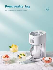 Shaved Ice Machine, Electric Ice Shaver And Snow Cone Machine With Large Capacity Storage, Portable Ice Crusher Ice Thickness Can Be Adjusted - White - View 3