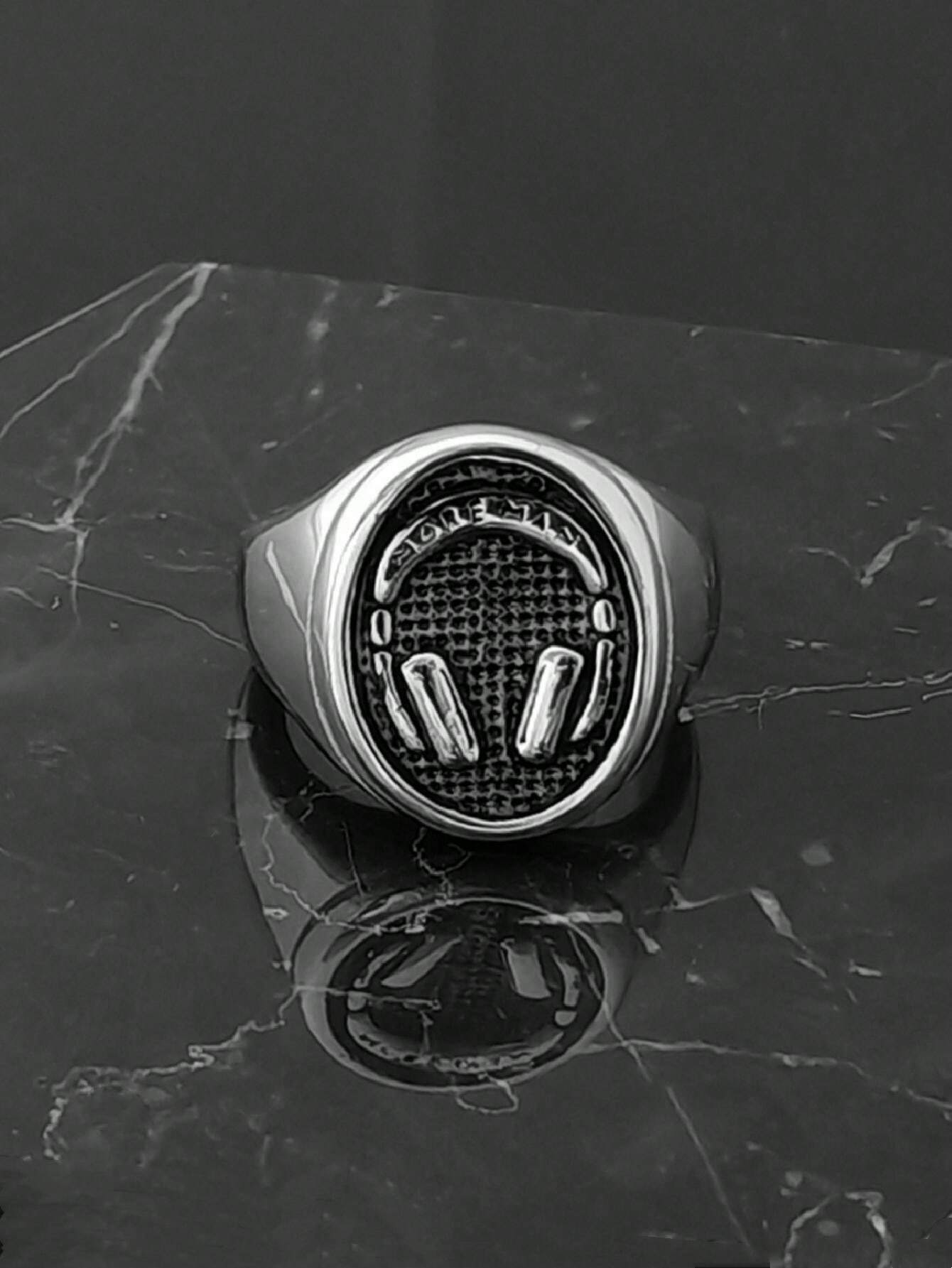 Bague Homme Gothique Punk Acier Inoxydable - Modèle Motard Numéro 666, Poids 13g