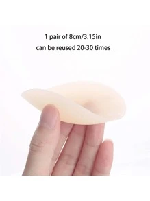 1 对 8CM 凝胶固体硅胶乳胶贴防滑透气隐形乳房贴防点乳晕贴 7 种颜色可重复使用可清洗 - 彩色 - 查看 2