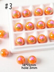 Hand-Painted Beads, Flower Series Round Beads, Acrylic Creative Beads, Variety Of Elegant And Cute Colors Suitable For Festivals, Gifts, Matching Accessories, And Daily DIY - Hand Painted Flower Beads - View 20