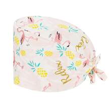 1 pieza Gorra de enfermera de poliéster con impresión digital para mujeres, antibacteriana y a prueba de polvo, apta para personal médico, hospital, limpieza del hogar, etc. - Multicolor - Ver 13