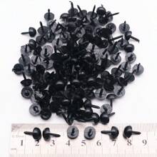 200 件 DIY 黑色塑料眼睛和鼻子玩具针毡填充娃娃眼睛鼻子适用于熊黑眼娃娃配件动物制作工艺品 - 彩色 - 查看 18