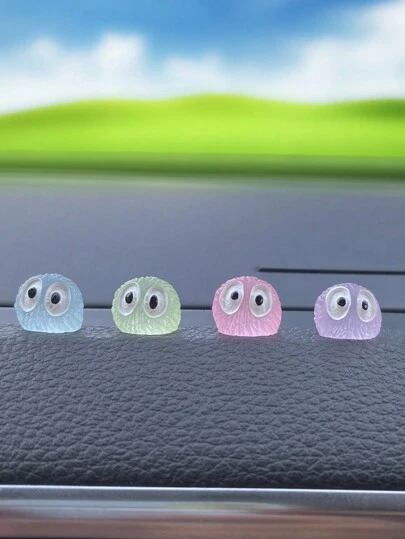 6 piezas Bolas de carbón de color luminoso mini decoración para espejo retrovisor, consola central y decoración interior del coche