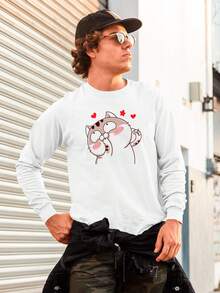 Ami Fat Cat Fluffy Kitten Sweatshirt GOLA 1172 Fluxo FX - 白色 - 查看 5